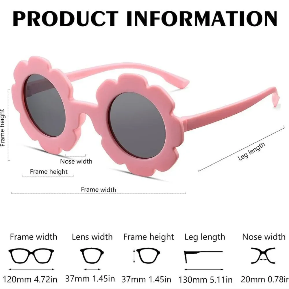NEW! Kids Round Flower Sunglasses, Cute Daisy Glasses for Toddler Girls Age 2-4